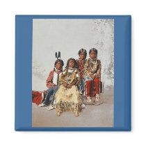 Ute Children 1899 - Vintage hand colored magnets by scenesfromthepast Ute Children 1899 - Vintage hand colored magnets