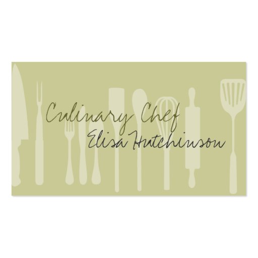 Utensil Culinary Chef Business Cards (front side)