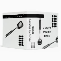 Utensils and Dots Vinyl Binder
