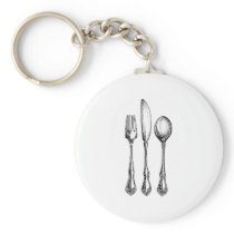 UTENSILS... KNIFE, FORK, SPOON KEY CHAIN