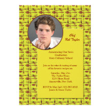Utensils Photo Culinary School Graduation Announce Invites