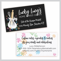 Utensils vase flowers baking business card b business cards