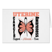 Uterine Cancer Awareness Butterfly Greeting Cards