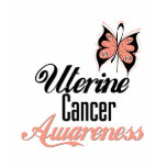 Uterine Cancer Awareness Butterfly Tee Shirts