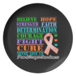 Uterine Cancer Believe Strength Determination Dinner Plate