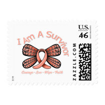 Uterine Cancer Butterfly I Am A Survivor Postage Stamp