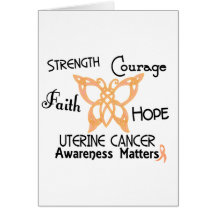 Uterine Cancer Celtic Butterfly 3 Greeting Card