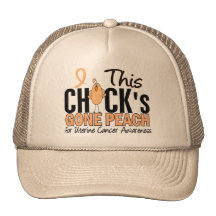 Uterine Cancer Chick Gone Peach Trucker Hats
