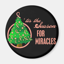 Uterine Cancer Christmas Miracles Fridge Magnet
