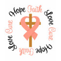 Uterine Cancer Faith Hope Love Cross t-shirts