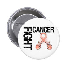 Uterine Cancer Fight Boxing Gloves Button