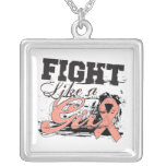 Uterine Cancer Fight Like A Girl Distressed Custom Jewelry