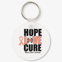 Uterine Cancer Hope Love Cure keychains by giftsforawareness Uterine Cancer Hope Love Cure keychains