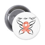 Uterine Cancer Hope Love Faith Button