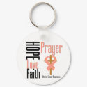 Uterine Cancer Hope Love Faith Prayer Cross keychains