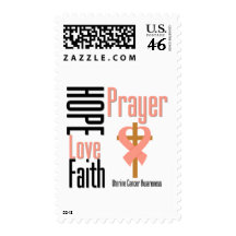 Uterine Cancer Hope Love Faith Prayer Cross Stamps