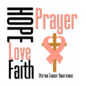 Uterine Cancer Hope Love Faith Prayer Cross t-shirts