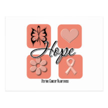 Uterine Cancer Hope Love Inspire Awareness Post Cards
