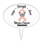 Uterine Cancer Hope Strength Love Oval Cake Picks