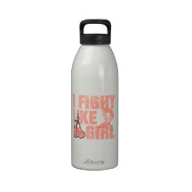 Uterine Cancer I Fight Like A Girl (Grunge) Water Bottle