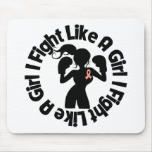 Uterine Cancer I Fight Like A Girl Pose Mouse Pad
