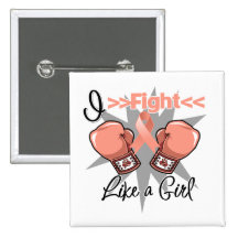 Uterine Cancer I Fight Like a Girl With Gloves Button