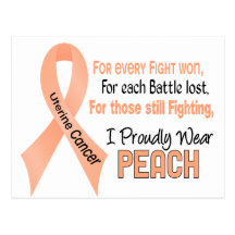 Uterine Cancer I Proudly Wear Peach 1 Postcard