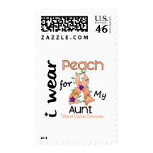 Uterine Cancer I Wear Peach For My Aunt 43 Postage Stamps