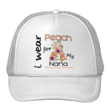 Uterine Cancer I Wear Peach For My Nana 43 Mesh Hat