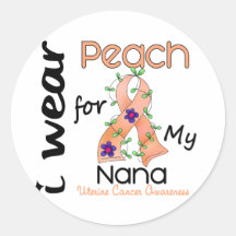 Uterine Cancer I Wear Peach For My Nana 43 Sticker