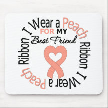 Uterine Cancer I Wear Peach Ribbon Best Friend Mouse Pad