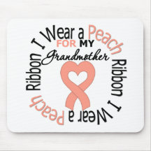 Uterine Cancer I Wear Peach Ribbon For Grandmother Mouse Pads