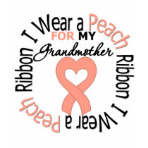Uterine Cancer I Wear Peach Ribbon For Grandmother t-shirts by giftsforawareness Uterine Cancer I Wear Peach Ribbon For Grandmother t-shirts