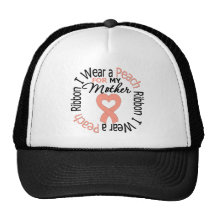 Uterine Cancer I Wear Peach Ribbon For My Mother Mesh Hat