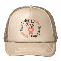 Uterine Cancer I Wear Peach Ribbon For My Wife Trucker Hats