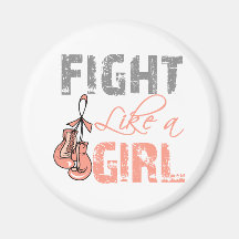 Uterine Cancer Ribbon Gloves Fight Like a Girl Magnet
