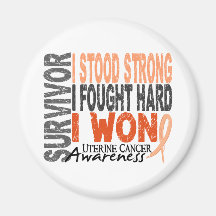 Uterine Cancer Survivor 4 Fridge Magnets
