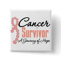 Uterine Cancer Survivor Awareness Journey Ribbon buttons