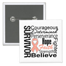 Uterine Cancer Survivor Collage Buttons