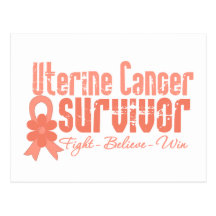 Uterine Cancer Survivor Flower Ribbon Post Card