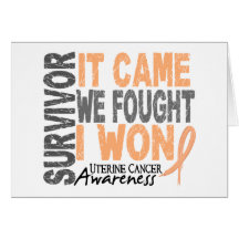 Uterine Cancer Survivor It Came We Fought I Won Greeting Cards