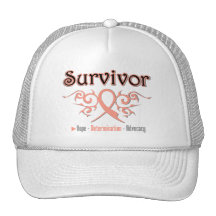 Uterine Cancer Survivor Tribal Ribbon Mesh Hat