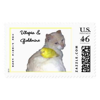 Utopia and Goldmine cutout, THE PIDGIE FUND stamp
