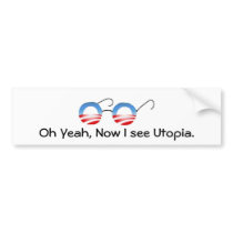 Utopia glasses bumper stickers