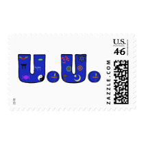 UU Blue Religious Symbols postage
