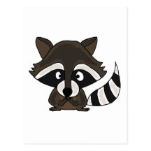 UU- Funny Raccoon Cartoon Art Post Card