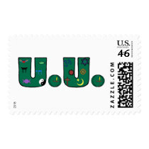 UU Green Religious Symbols postage