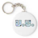 UU Pastel Blue Religious Symbols keychains