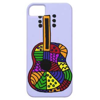 UV- Colorful Folk Art Guitar Design