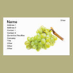 Uvas blancas tarjetas de negocio